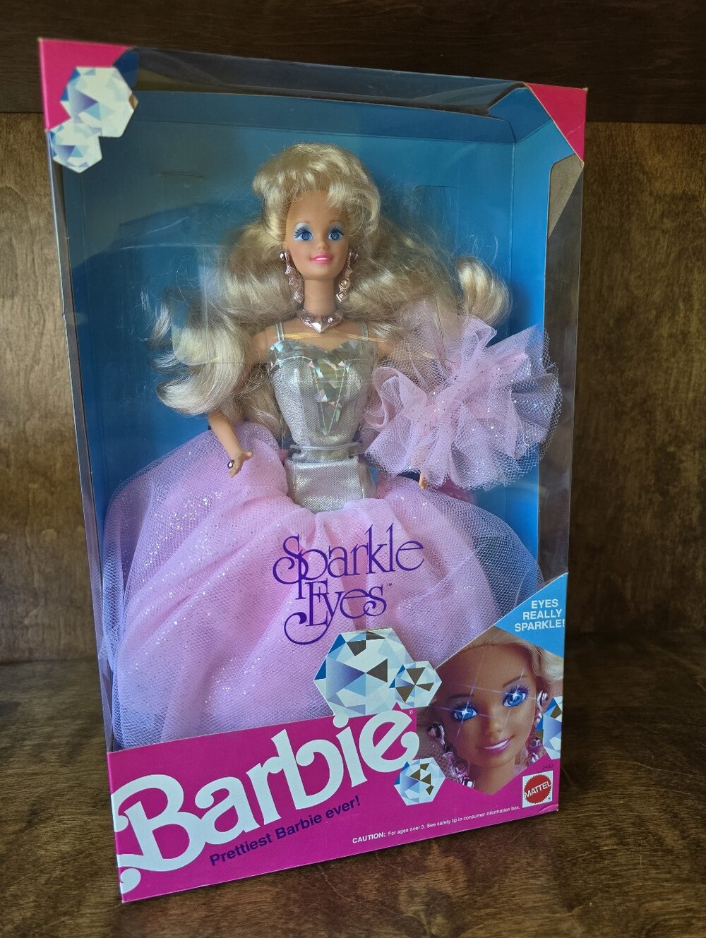 Vintage 1991 Mattel Sparkle Eyes Barbie Doll Blonde #2482 NIB NRFB